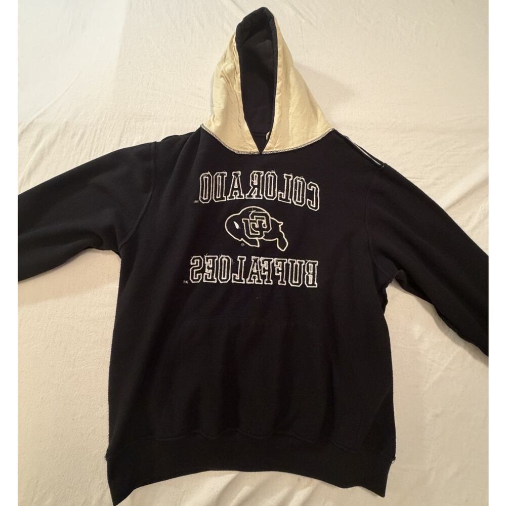 Colosseum Colorado Buffaloes Men's Fleece Pullover Hoodie Black Beige L - Picture 7 of 12